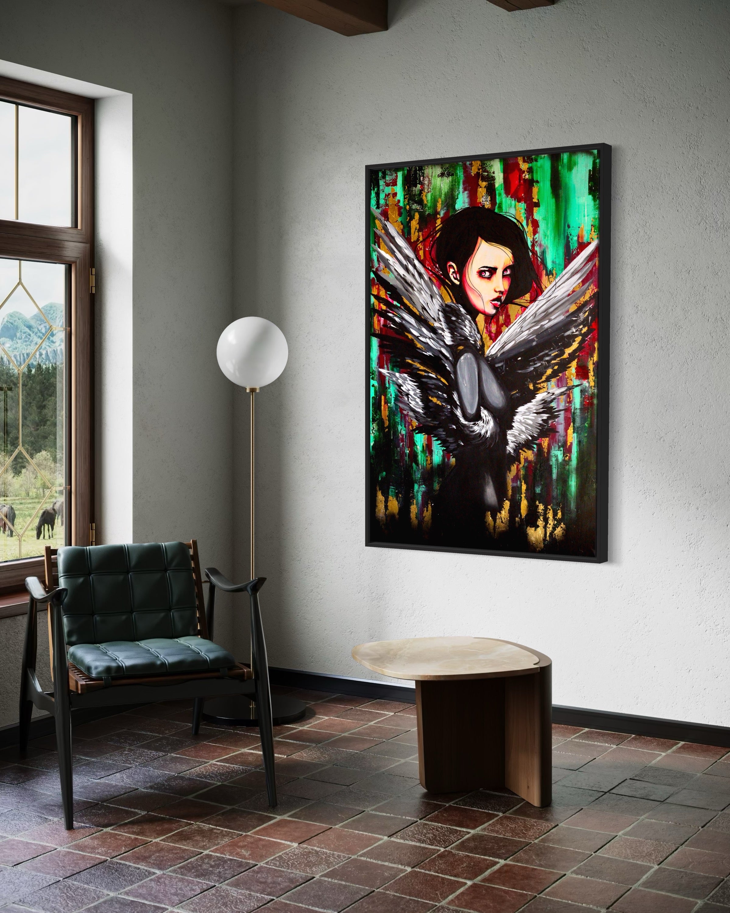 Golden Crow (Canvas Print)